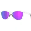 Image de Oakley - Lunettes de soleil polarisantes - Frogskins Range XL Matte Clear/Prizm Violet pour Homme - Gris