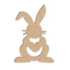 Image de Lapin coeur GM en bois médium 9,7 x 6,6 cm