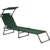 Image de Bain De Soleil Transat Chaise Longue Pliable Avec Pare-Soleil Acier Pvc Polyester 187 Cm Gris Clair Helloshop26 03_0000988