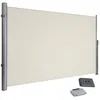 Image de Store LatÃ©ral 1,6 X 3,5 M Brise-Vue RÃ©tractable Paravent Pare-Soleil Pour Balcon Patio Terrasse Et Jardin Avec Fixation Au Sol Protection De La Vie PrivÃ©e Beige Helloshop26 12_0001846