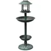 Image de Baignoire Mangeoire Fontaine Bain D'oiseaux Verte Avec Lampe Solaire 39x39x97 Cm Dec020796