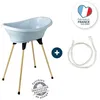 Image de Thermobaby Kit Baignoire Vasco Fleur Bleue : Baignoire + Pieds + Tuyau De Vidange