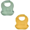 Image de Lot De 2 Bavoirs Silicone 1 Vert Cactus + 1 Jaune Miel