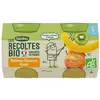 Image de Blédina Récoltes Bio dès 6 mois - Petits pots de fruits - Pommes Bananes Kiwi 2x130g