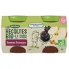 Image de Blédina Récolte BIO Dès 4/6 mois - Petits Pots de Fruits - Pommes Prunes 2x130g
