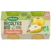 Image de Blédina Récolte BIO Dès 4/6 mois - Petits Pots de Fruits - Pommes Poires 2x130g
