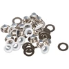 Image de  illets blancs 4 mm et rondelles par 20 + kit de pose