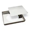 Image de Tarte CarrÃ©e CannelÃ©e - Fer Blanc - Fond Mobile - 230x230 Mm Dim Ext / 220x220 Mm Dim Int - H25mm