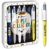 Image de 6 Stylos Bic 4 Couleurs - Avec DÃ©cor - Super Collector - BoÃ®te MÃ©tal