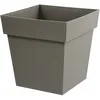 Image de Pot CarrÃ© Bas 38 Litres - Toscane 13627 Taupe Eda Plastiques