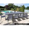 Image de Table Rectangulaire Extensible En Aluminium Aspect Teck Gris Santorin - 10 Places - Jardiline