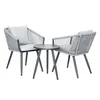 Image de Salon De Jardin DÃ©tente En Aluminium Et Corde TressÃ©e Gris Amorgos - 2 Places - Jardiline