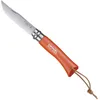 Image de Couteau Baroudeur NÂ°7 - Lame 8 Cm Orange Avec Lien En Cuir