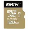 Image de EMTEC Gold+ - Carte mÃ©moire flash (adaptateur SD inclus(e)) - 128 Go - Class 10 - micro SD - or