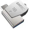 Image de EMTEC Mobile & Go T250B - Dual clÃ© USB - 16 Go - USB 2.0 / micro USB