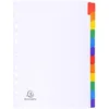 Image de Exacompta Intercalaires Carte Blanche 160g Avec Onglets Couleurs RenforcÃ©s - 12 Positions - A4 - Blanc