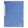 Image de Exacompta Chemise 3 Rabats Et Ãlastique Monobloc , Carte LustrÃ©e 5/10e Bleu, Ãlastique FixÃ© Devant