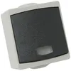 Image de Poussoir Ã  voyant DEBFLEX PERLE 10 ampÃ¨res Ã©tanche IP65 gris