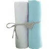 Image de Lot De 2 Draps Housse Blanc / Turquoise 60x120 Cm - Babycalin