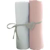 Image de Babycalin 2 Draps Housse BÃ©bÃ© Blanc-Rose 60 X 120 Cm Jersey 130gr/MÂ²