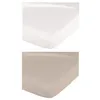 Image de Lot De 2 Draps Housse Blanc / Taupe 60 X 120 Cm - Babycalin