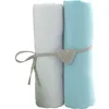 Image de Babycalin 2 Draps Housse BÃ©bÃ© Blanc Turquoise 70 X 140 Cm Jersey 130gr/MÂ²