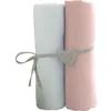 Image de Babycalin 2 Draps Housse BÃ©bÃ© Blanc Rose 70 X 140 Cm Jersey 130gr/MÂ²