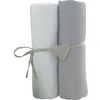 Image de Babycalin 2 Draps Housse BÃ©bÃ© Blanc Gris 70 X 140 Cm Jersey 130gr/MÂ²