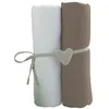 Image de Babycalin 2 Draps Housse BÃ©bÃ© Blanc Taupe 70 X 140 Cm Jersey 130gr/MÂ²