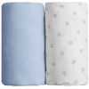 Image de Lot De 2 Draps Housse Bleu / ImprimÃ© Ãtoiles Bleu 70 X 140 Cm - Babycalin