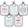 Image de Lot De 5 Bavoirs Naissance Message Famille - Babycalin