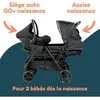 Image de Poussette Double Jumeaux - Bambisol - CombinÃ© Poussette Double + Siege Auto I-Size - 4 Roues - Noir