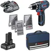 Image de Perceuse visseuse BOSCH GSR 12V-15 set 2+4 Ah + 39 accessoires