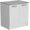 Image de OSLO MEUBLE BAS 2 PORTES + PLAN - DÃCOR BLANC - L 80 X P 60 X H 86 CM
