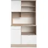 Image de Buffet de cuisine - BECOOL - 100,2 x 185,7 x 45,3 cm - ChÃªne / Blanc - PARISOT