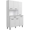Image de OSLO Buffet de 120 cm - 1 Tiroir et 6 Portes - L 120 x P 40 x H 185 cm - Coloris Blanc