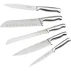 Image de Nirosta 9980850 Ensemble De 5 Couteaux De Cuisine Professionnels, Couteau Santoku, Couteau Ã Pain, Couteau De Chef, Acier Inoxydable, Longueur De 24 Cm Ã 33,5 Cm