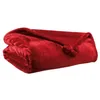 Image de Plaid Tender Pompons En Polyester Rubis 130 X 170