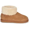 Image de Isotoner Femme Chausson Botillon Cuir Et Fourrure Camel - 39