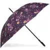 Image de Parapluies Isotoner  Parapluie Canne Auto Fleurs Aubergine P30647751