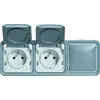 Image de Double prise 2P+T 16A + obturateur complet saillie - Plexo - gris - Legrand