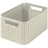 Image de Malle de rangement 6L aspect rotin ivoire