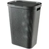 Image de Panier Ã  linge, 2 anses, couvercle, plastique, anthracite, 60 L, 44x35x60 cm, Infinity RecyclÃ©, Curver