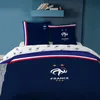 Image de Parure De Lit ImprimÃ©e 100% Coton, Fff Drapeau Bleu Marine