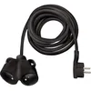 Image de BRENNENSTUHL Rallonge electrique 3m avec fiche plate et prise double -IP20. type de cable H05VV-F 3G1.5-. Noir