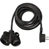 Image de BRENNENSTUHL Rallonge electrique 5m avec fiche plate et prise double -IP20. type de cable H05VV-F 3G1.5-. Noir