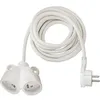 Image de BRENNENSTUHL Rallonge electrique 2m avec fiche plate et prise double -IP20. type de cable H05VV-F 3G1.5-. Blanc
