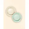 Image de Sucette Ronde - 0-6 Mois - Lot De 2 Vert + Beige