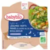 Image de Assiette Plate Babybio - 12 mois et plus - Légumes Verts, Pâtes, Boulgour - BIO 230 g