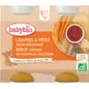 Image de Babybio Midi Pots - 6 mois et + - Légumes & Pâtes, Boeuf Fermier - BIO 2X200G